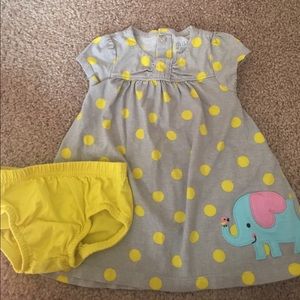Grey and Yellow baby girl dress