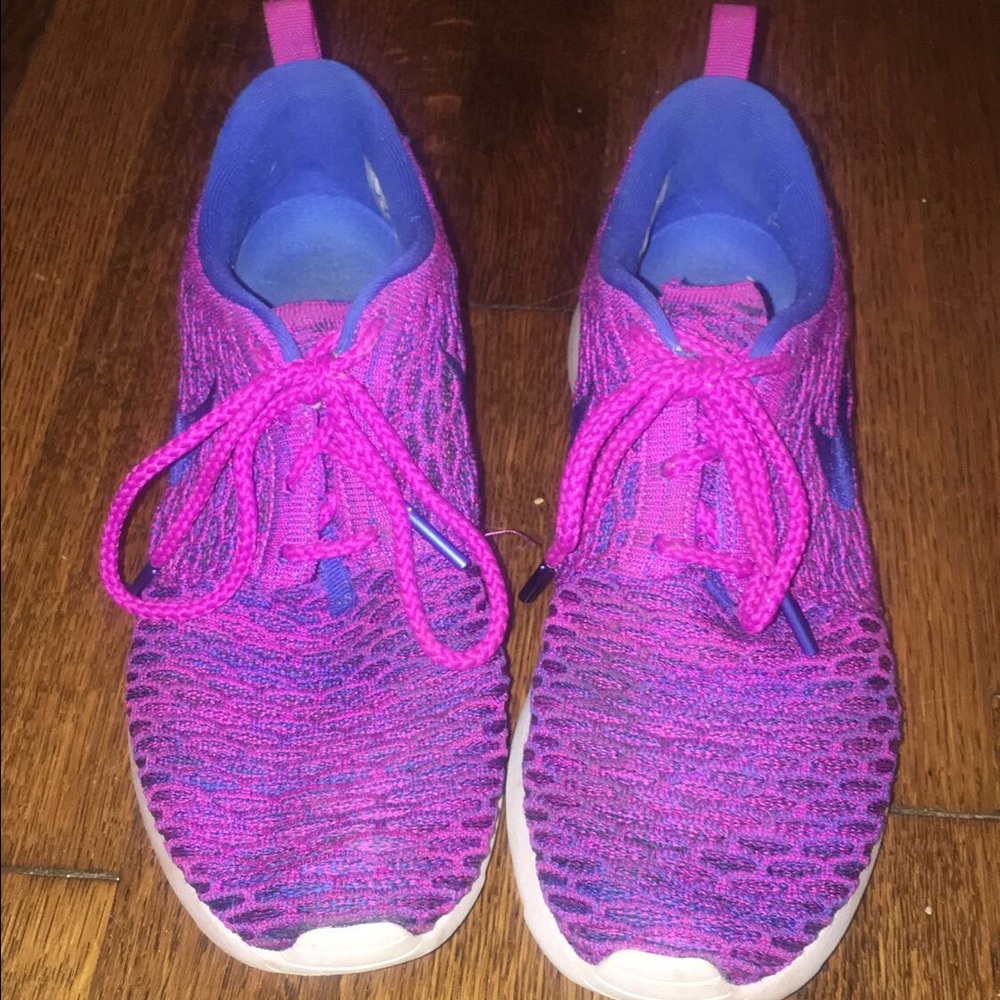 Nike purple and blue flyknits