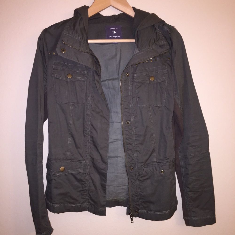 Forever 21 green military style jacket