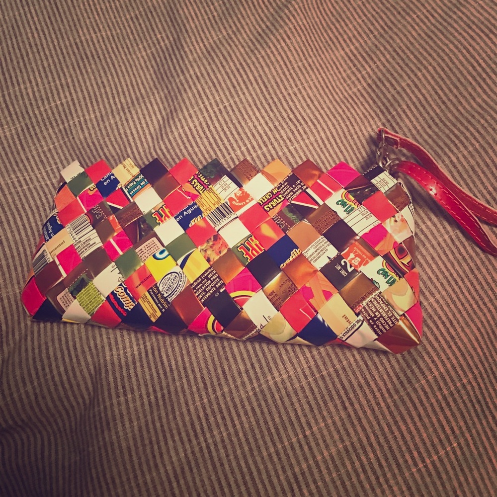 Wristlet made from candy wrappers!