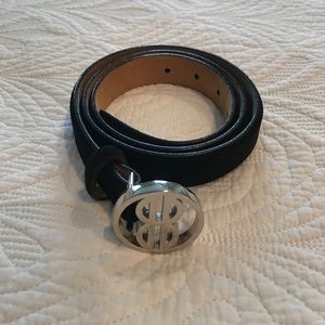 Bill Blass black suede belt