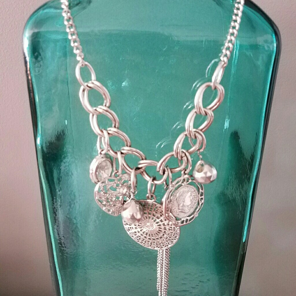 EXPRESS Silver Link Charm Necklace