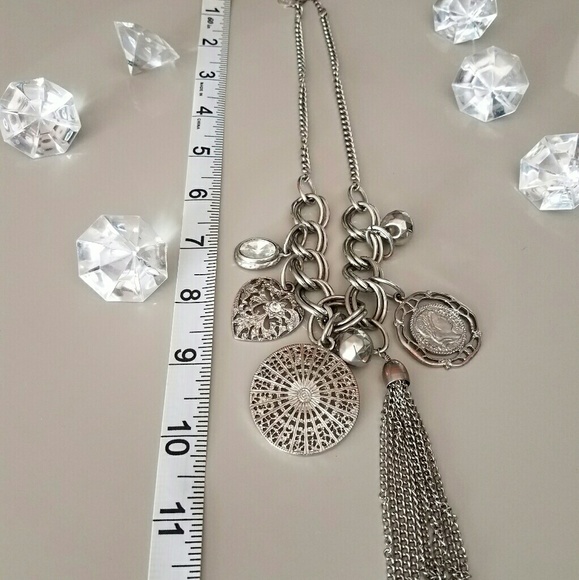 EXPRESS Silver Link Charm Necklace - Picture 2 of 2