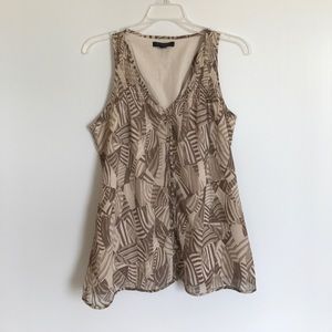 Banana Republic sheer, lined, sleeveless blouse