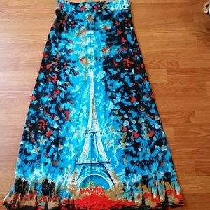 art maxi skirt Paris Eiffel Tower small medium