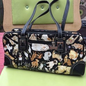 Dogs and cats leather purse