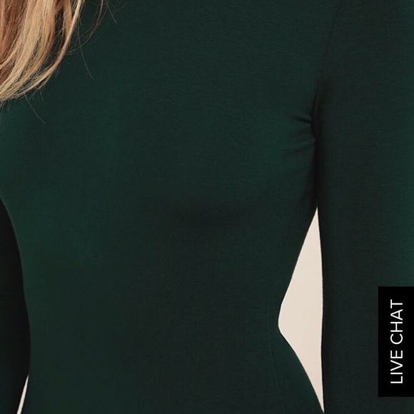 ✨ONE LEFT✨Dark Green long Sleeve Midi Dress - Picture 5 of 8