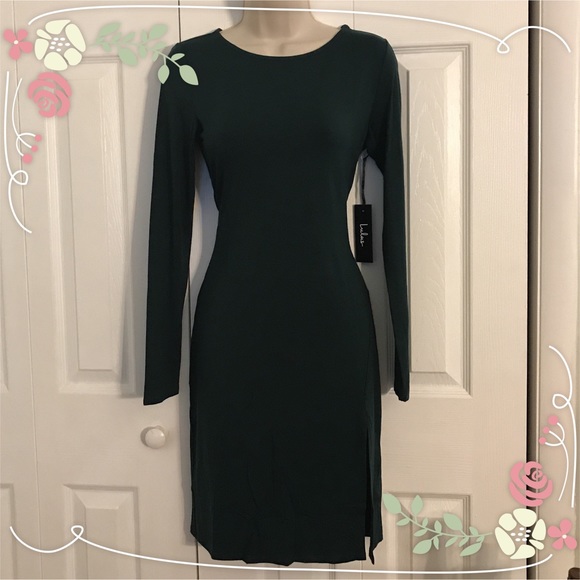 ✨ONE LEFT✨Dark Green long Sleeve Midi Dress - Picture 8 of 8