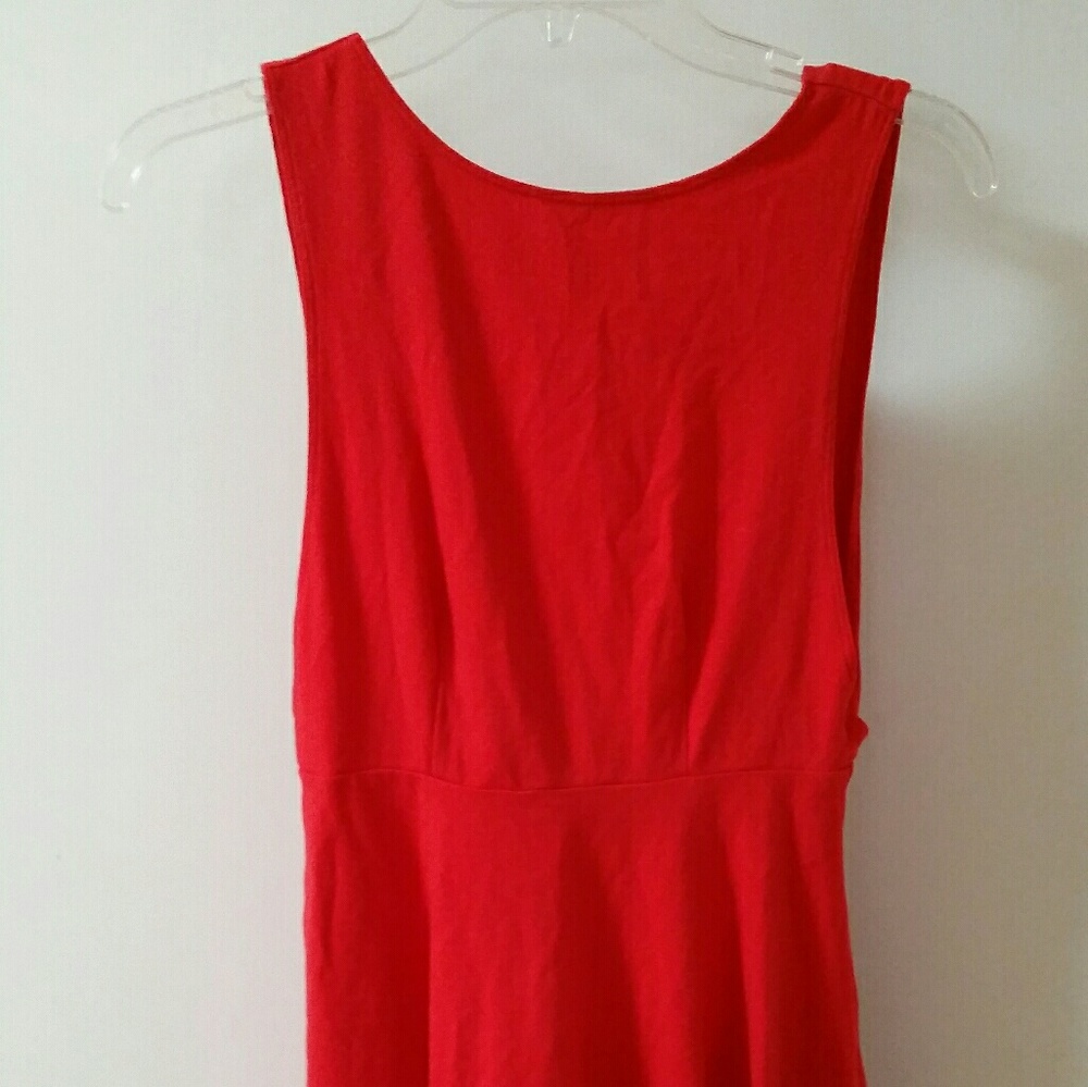 F21 Red High Neck Sleeveless Mini Dress