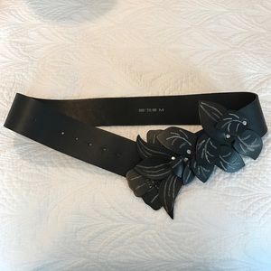 Zara black leather belt