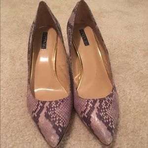 Kenneth Cole Snakeskin Print Heels - Brand New