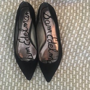 Sam Edelman Black suede pointy toe flats 6.5m