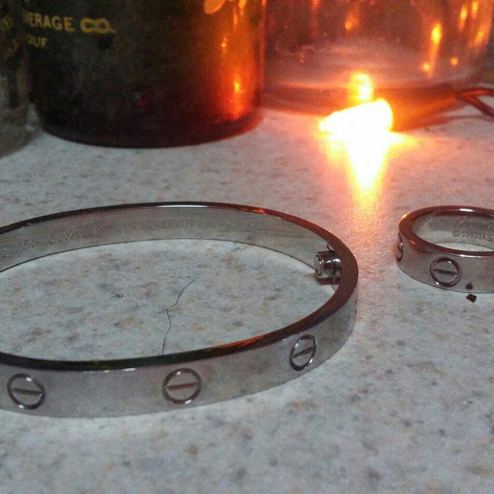 Cartier love ring and love bangle