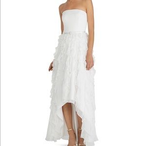 NEW STRAPLESS HIGH-LOW WATERFALL GOWN