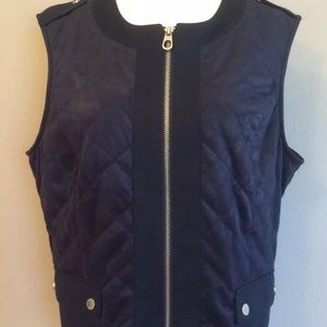 Jones New York Nautical Vest Full Zip Sz Lg