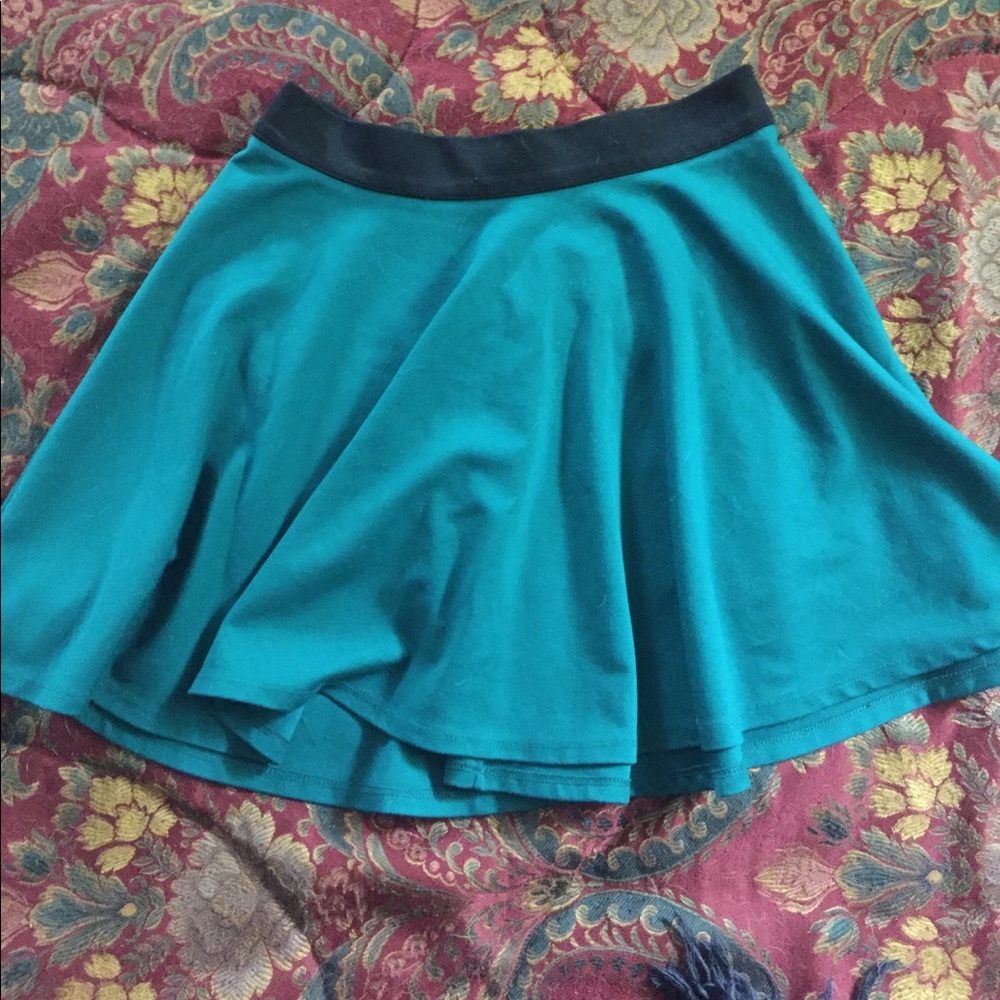 Teal & Black Skater Skirt