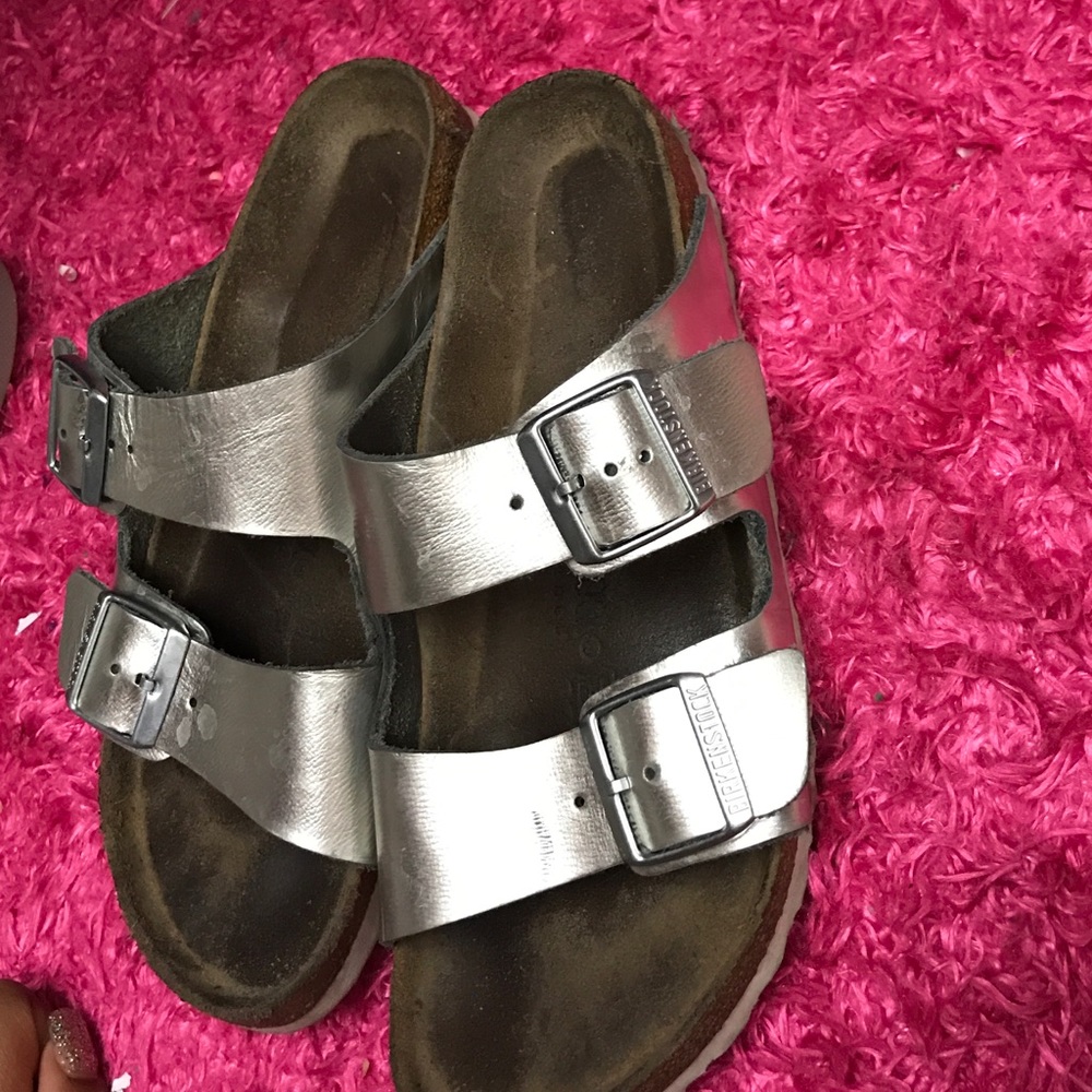 Silver Used birkenstocks.