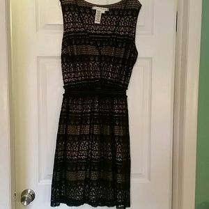 Max Studio crocheted black and nude dress