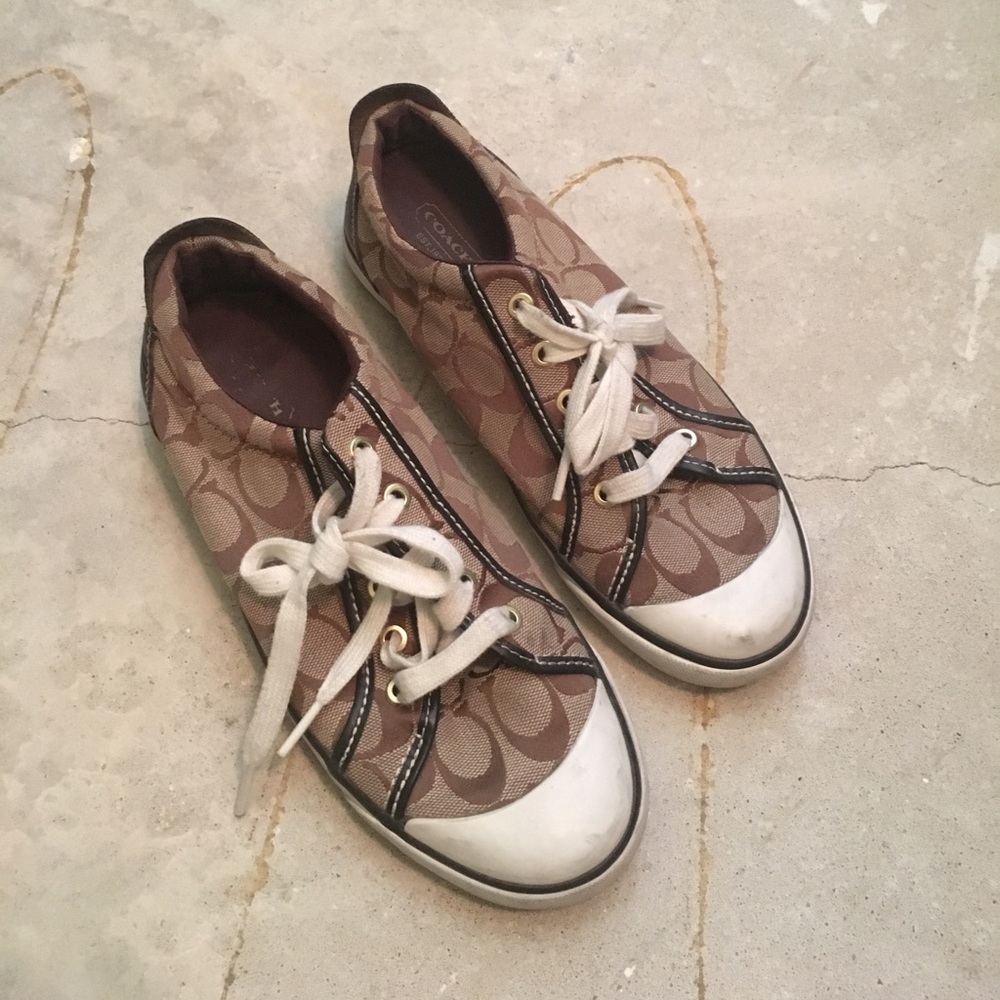Coach Barrett Lace-Up Sneakers Brown Size 8