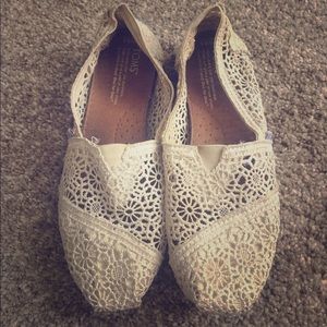 Off White Crochet TOMS