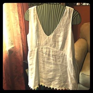 White Irish linen Talbots top