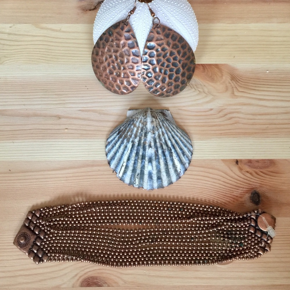 Copper bead bracelet
