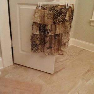 Crazy pattern skirt zipper in back - multi colors