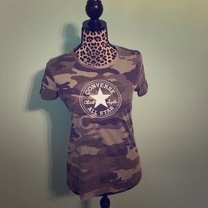 Camouflaged Converse T-shirt. Size Large.