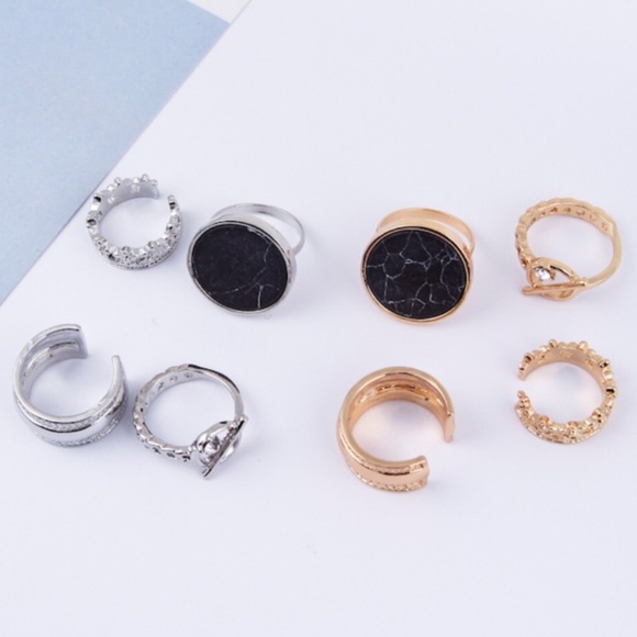 Silver Modern Punk Ring Set - Picture 4 of 4