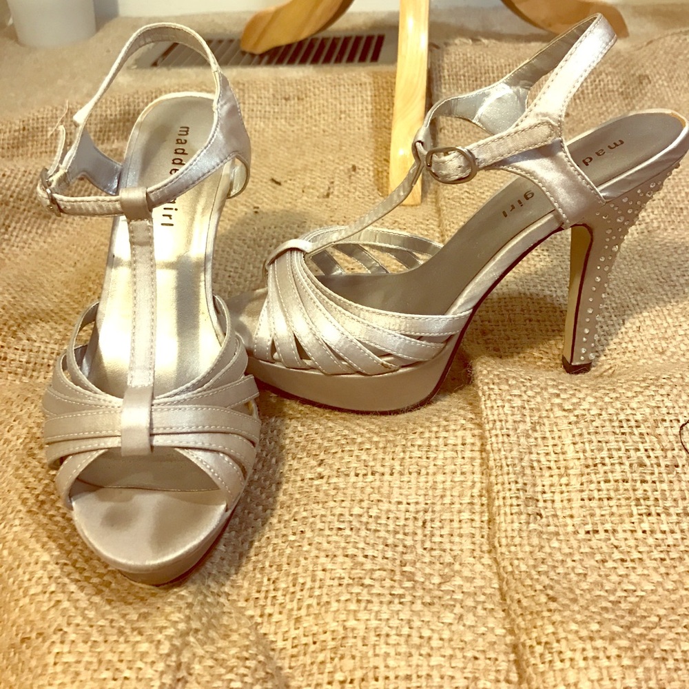 Madden Girl Silver Studded Heels