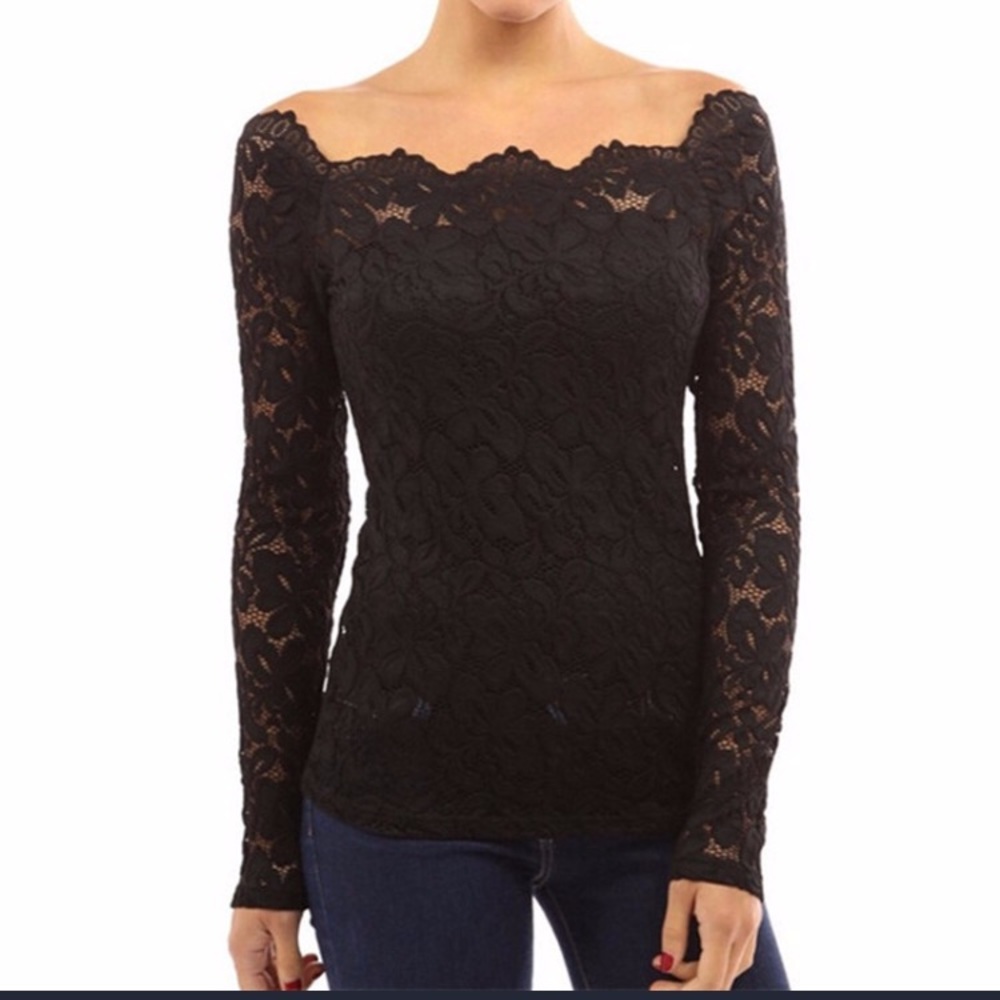 Sexy Off the Shoulder Lace Crochet Long Sleeve
