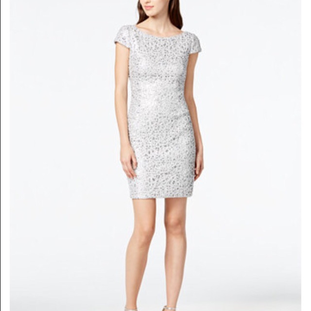 Silver Sparkle Adrianna Papel dress.  Size 4.