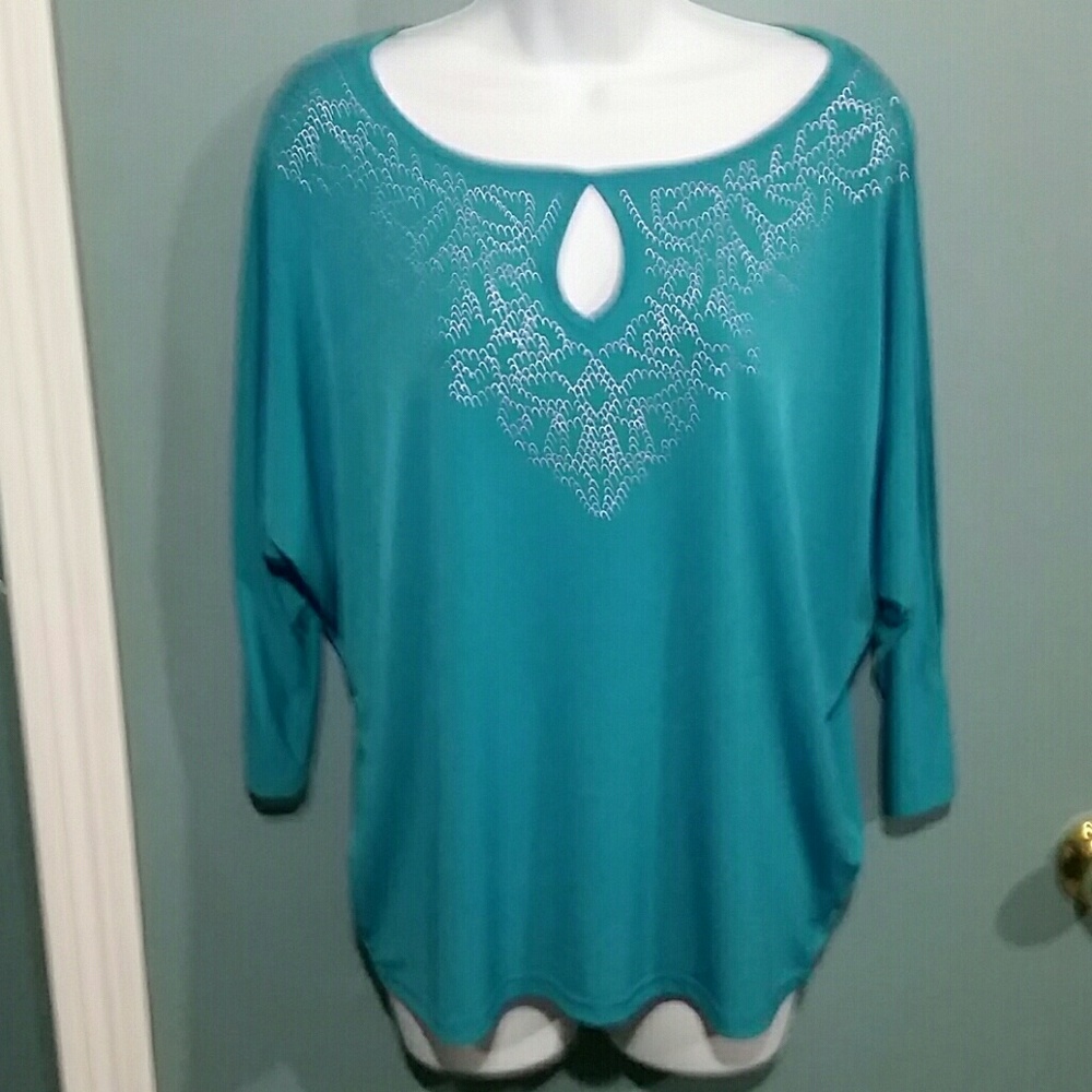 Aqua Cold Shoulder Blouse