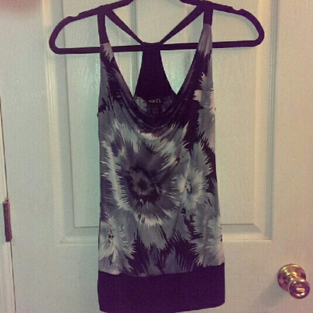 Rue21 sm slinky printed cowl neck tank