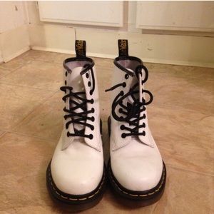 White Unisex Doc Martens Boots