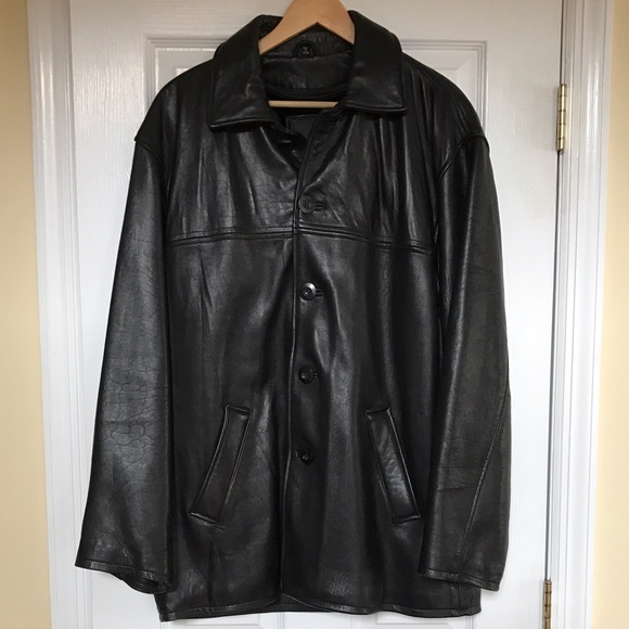 NWOT Men's Genuine Leather Coat - Picture 2 of 8