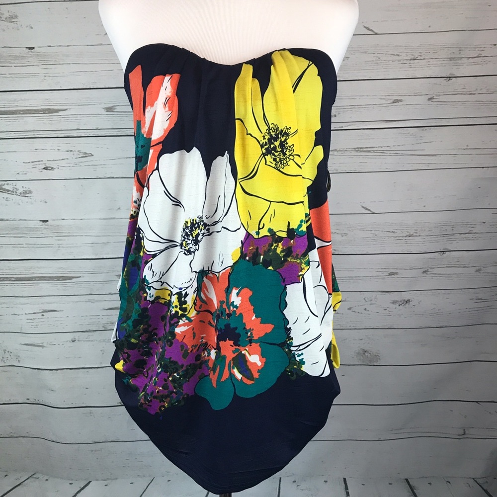 Arden B. Strapless top sweetheart neckline floral