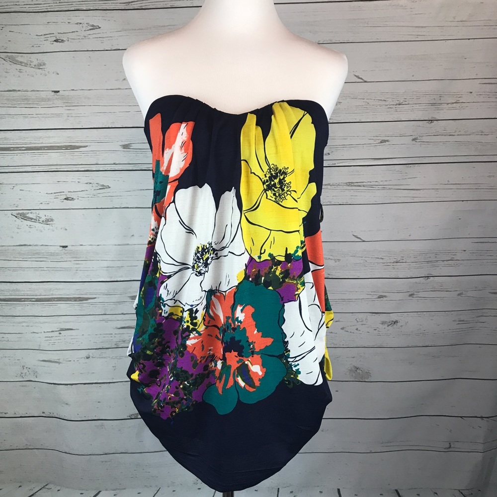Arden B. Strapless top sweetheart neckline floral - Picture 2 of 7