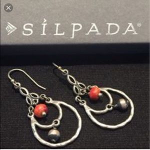 Gorgeous silver and coral earrings