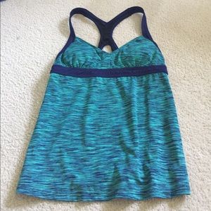 TYR Swim Tankini Navy and Sea Green