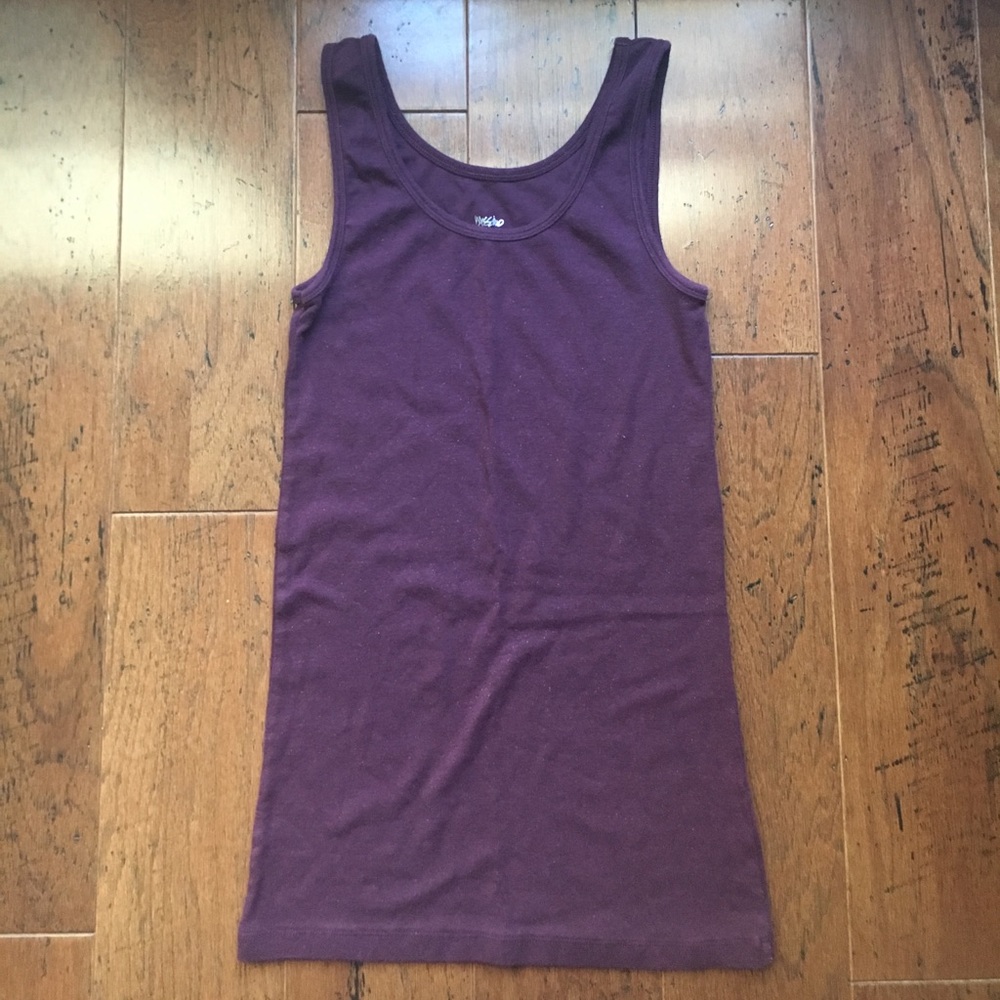 Gold sparkle maroon tank top