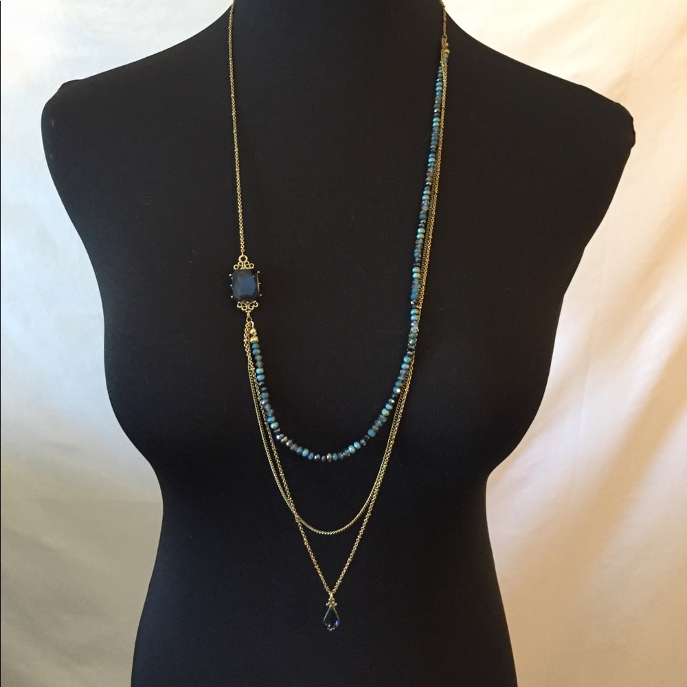 Blue and Gold Layered Necklace