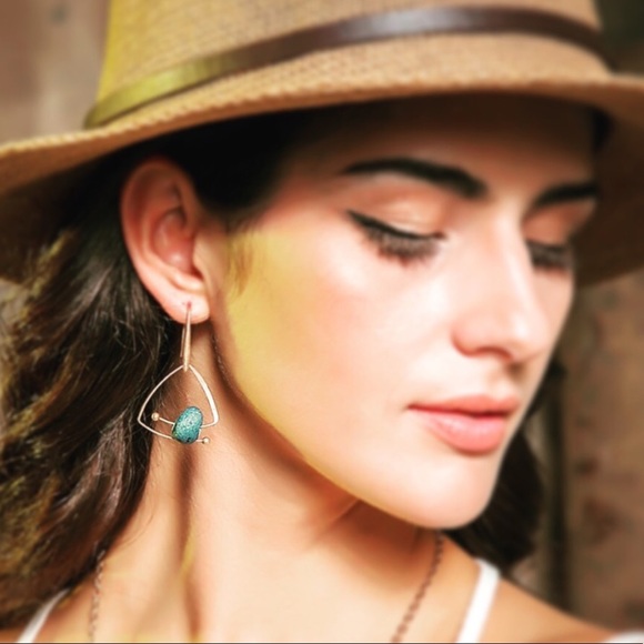 Abstract Druzy Festival Earrings - Picture 2 of 3