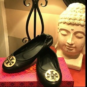 Tory Burch Black Minnie Ballerina Flats