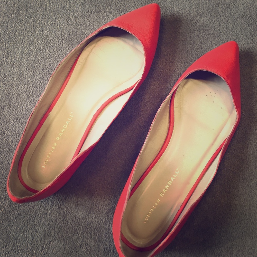 Loeffler Randall Scalloped Tangerine Flats