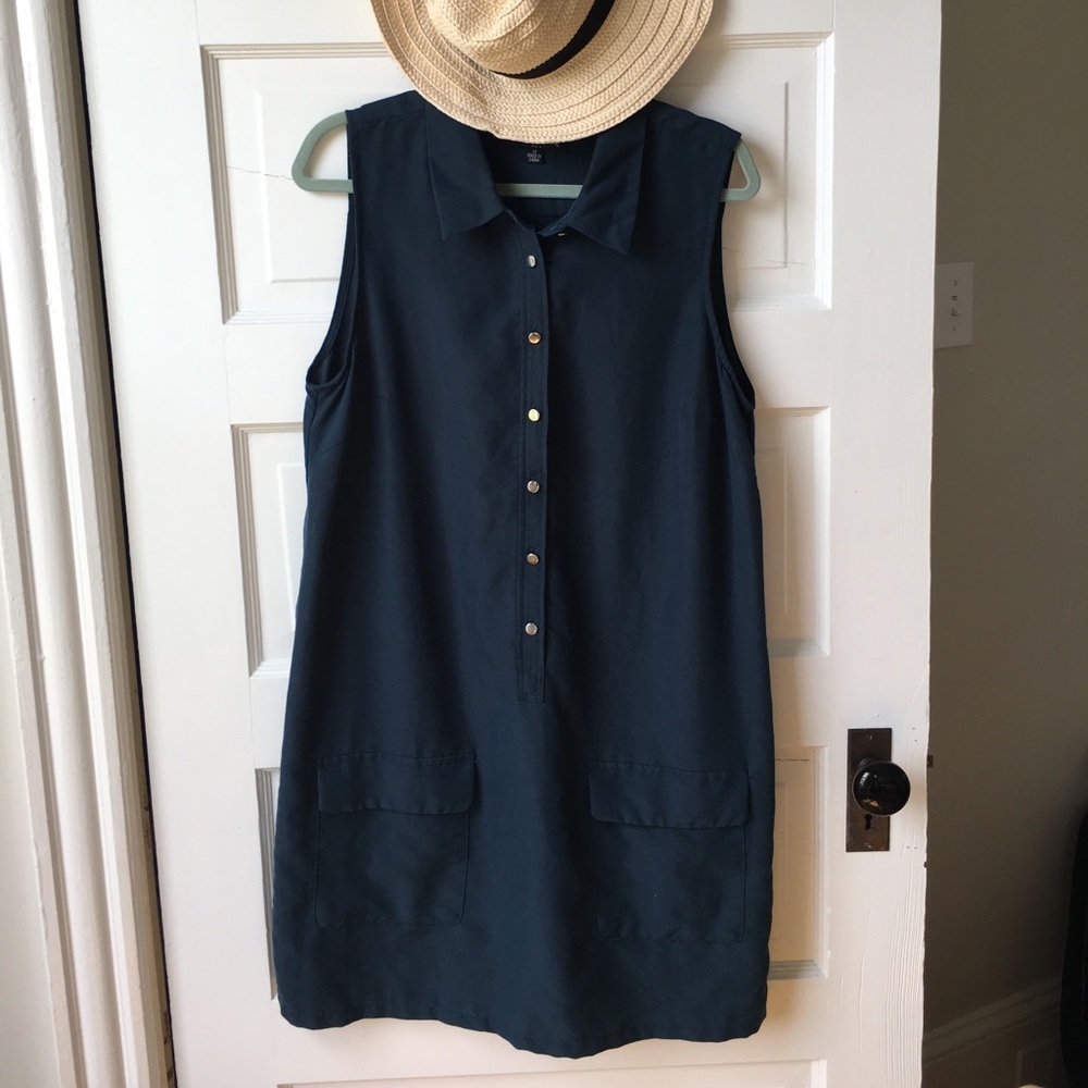 Navy sleeveless dress
