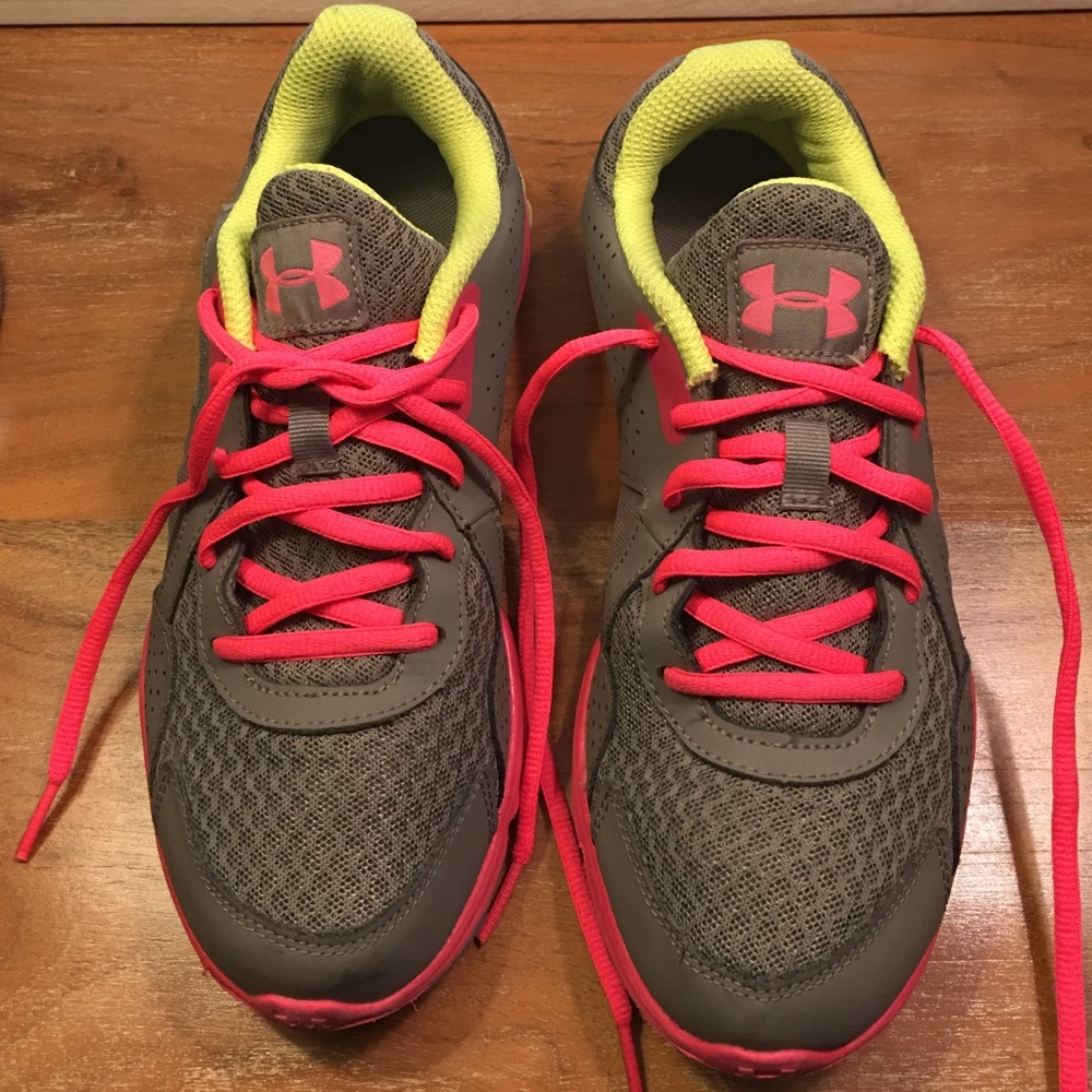 Under Armour Sneakers-Gray-Lime-Hot Pink