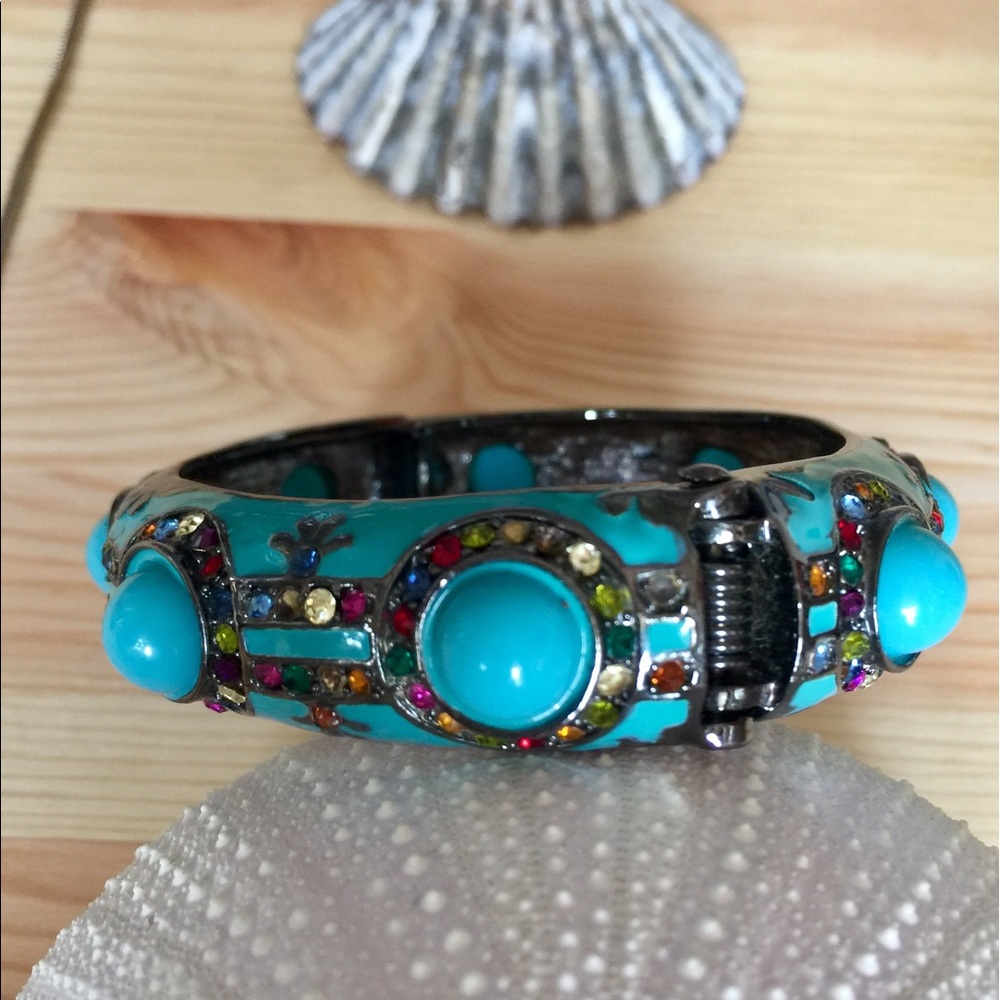 Boho beautiful snap turquoise bracelet