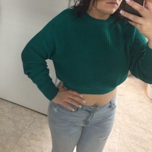 Urban Outfitters cropped green sweater