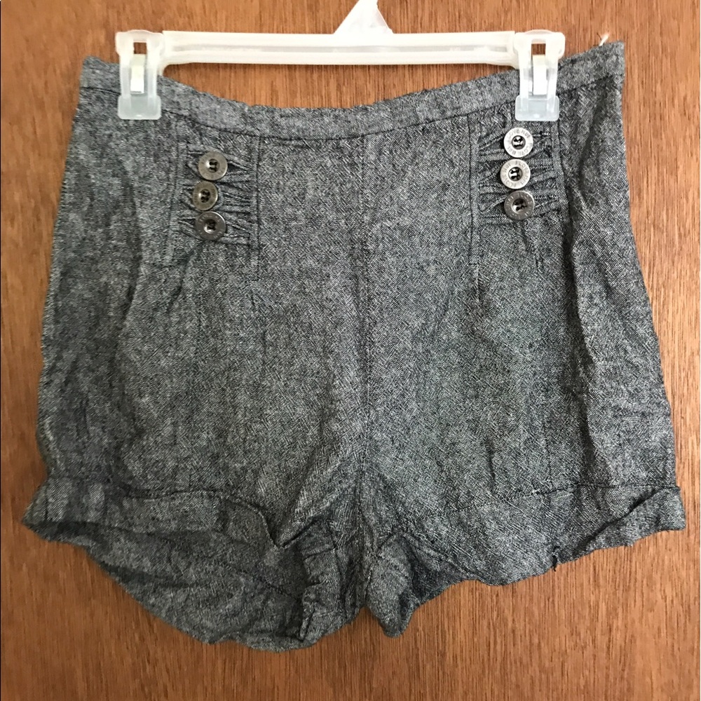 Gray High-Waisted Shorts